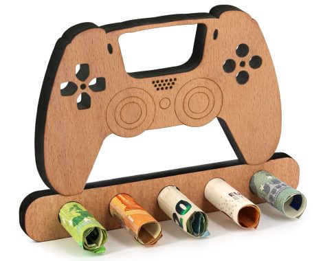 Geldota – Kreatives Holzgeschenk zum Geburtstag für Spielkonsolen wie PS4, PS5, Xbox oder andere – Controller-Geschenk für Frauen und Männer.