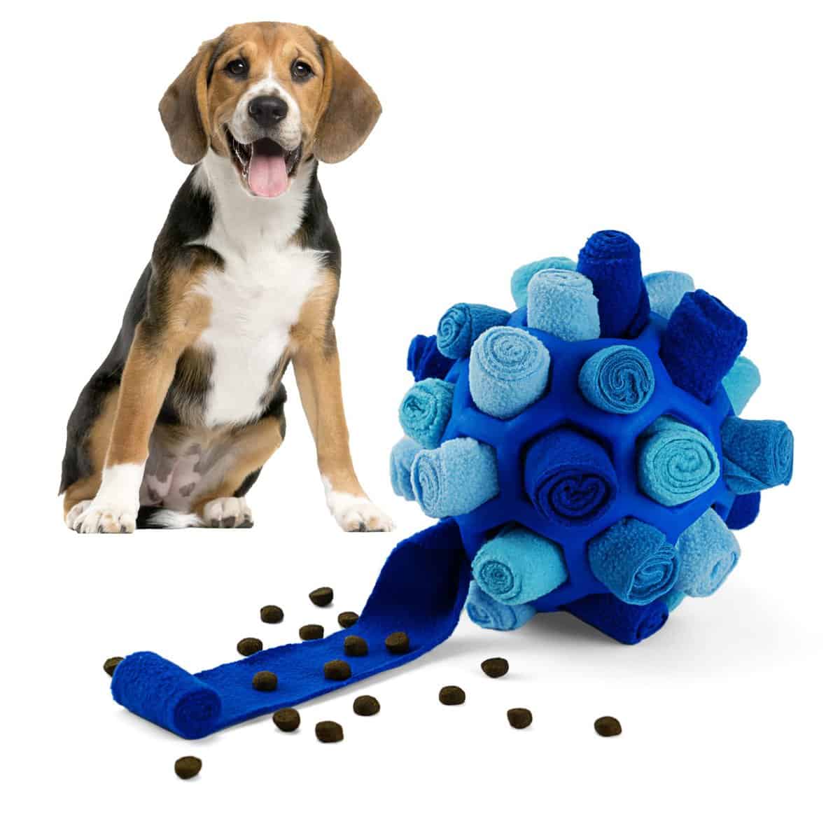 Larimuer Schnüffelball für Hunde, Schnüffelteppich Schnüffelspielzeug Interaktive Hundespielzeug tragbarer Haustier Snuffle Ball Toy für Kleine Mittelgroße Hunde Haustier (Blau)