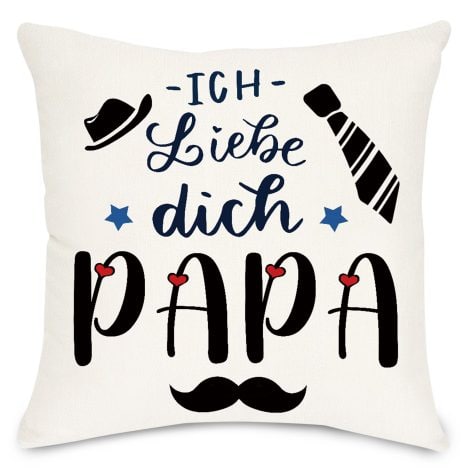 Lightzz Papa-Geschenk, Kissenbezug mit Taschen zum Füllen (45 x 45cm), Männergeschenk für Geburtstag und Weihnachten.