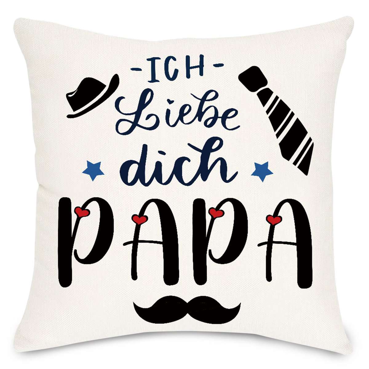 Lightzz Geschenk für Papa, Vatertagsgeschenk, Kissenbezug mit Taschen zum Füllen Kissenbezug (45 x 45cm), Geschenk für Männer Papa Geburtstag Vatertag Weihnachten etc