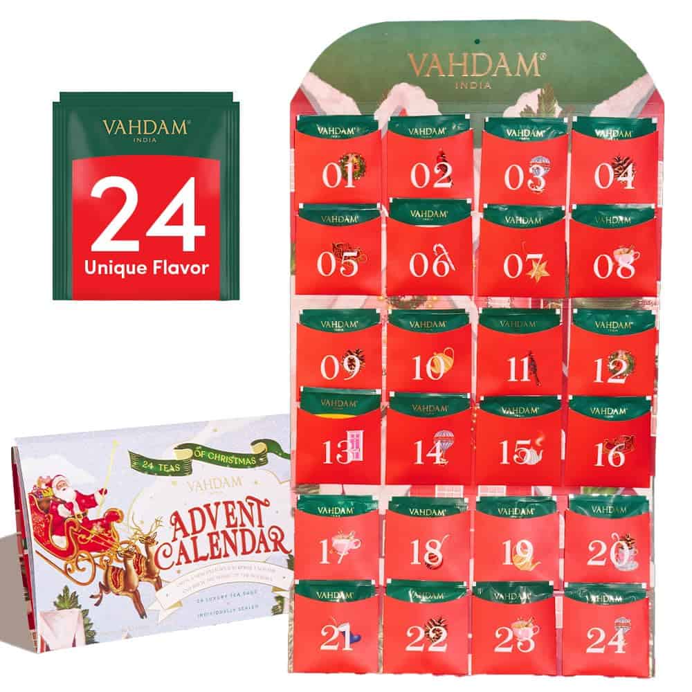 VAHDAM, Weihnachten Geschenke 2023 | Limitiertes Auflage Faltgeschenkset | 24 Einzigartige Teebeutel Weihnachtsgeschenkset | Weihnachtsgeschenke Für Frauen & Männer-bags