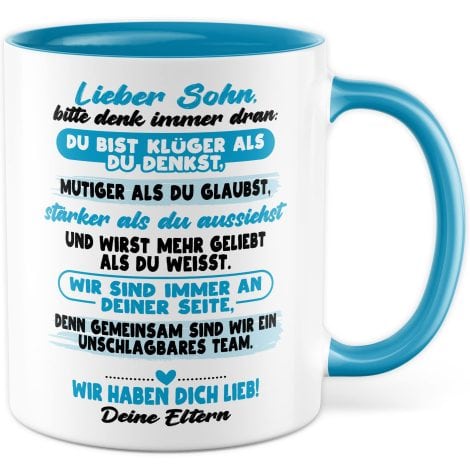 Elternliebe Kaffeetasse für stolze Vater und Mutter – das perfekte Familien-Geschenk zur Geburtstag des Kindes.