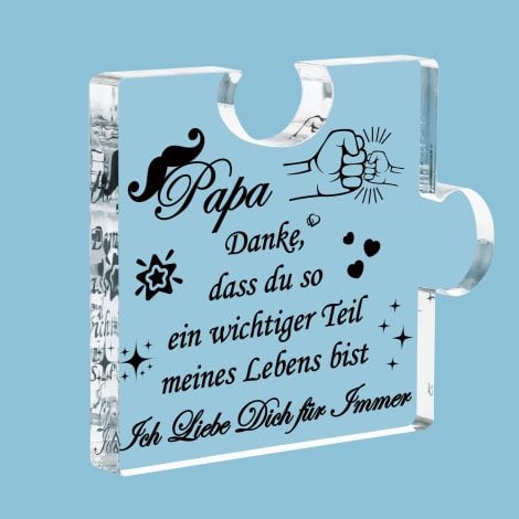 PuzzlACRYL Geschenk für Papa zu Weihnachten & Geburtstag mit Gravur – Von Tochter/Sohn