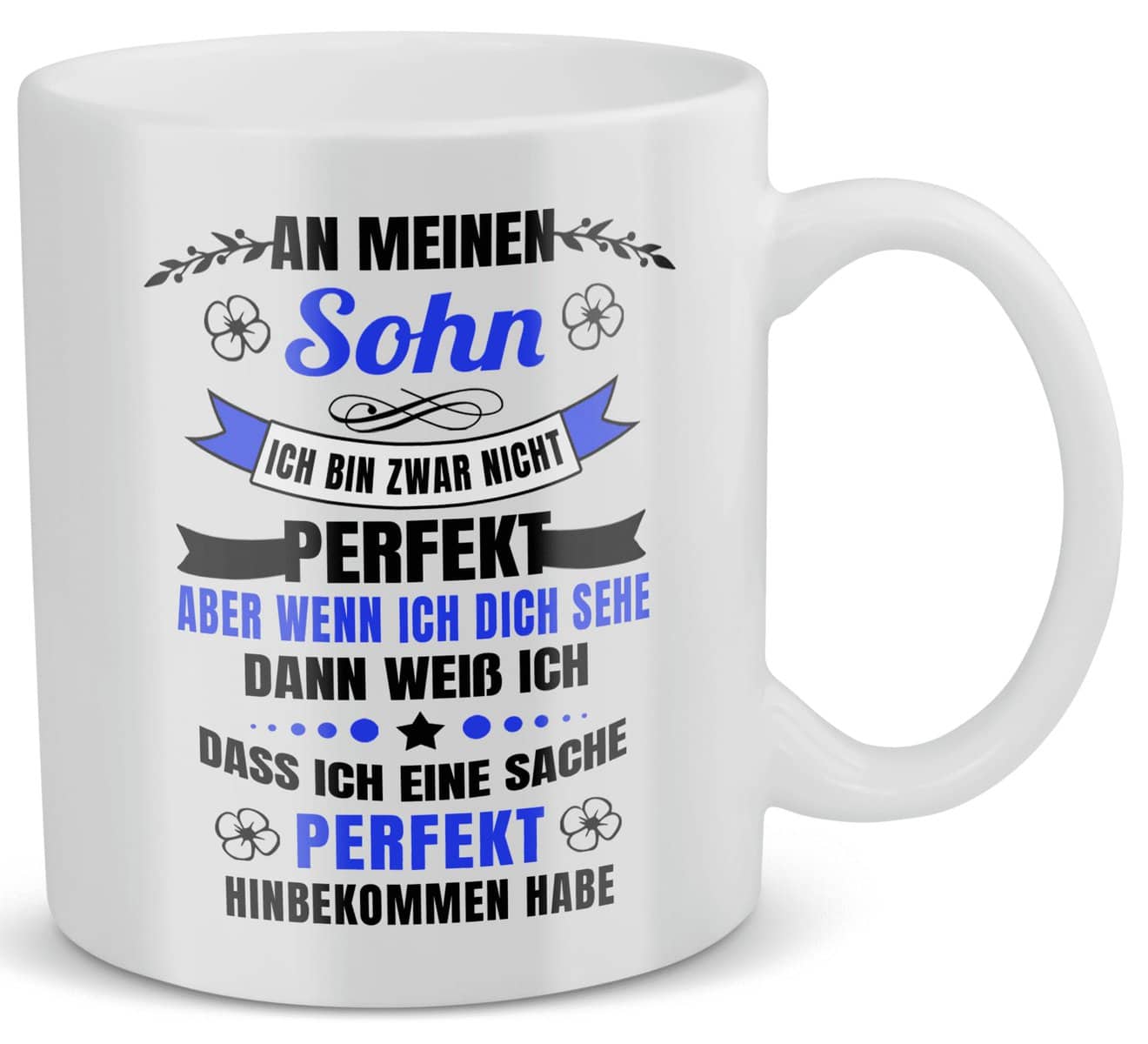 22Feels An meinen Sohn Tasse Geschenk von Mama und Papa Besonders Eltern Becher mit Spruch zum Geburtstag Idee