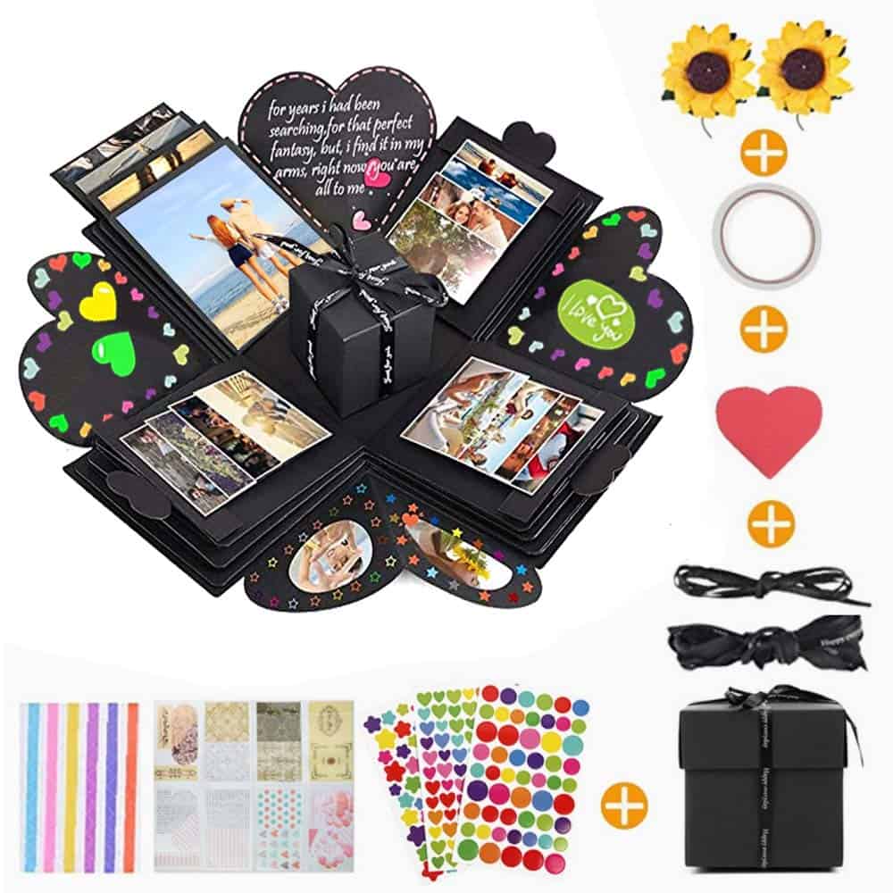 KIPIDA Kreative Überraschung Explosion Box, Geschenk Muttertag, Explosion Gift Box Faltendes Scrapbooking Fotoalbum DIY Geburtstag, Geschenkideen für Frauen Freunde Geschenk, Mama Jahrestag Hochzeit