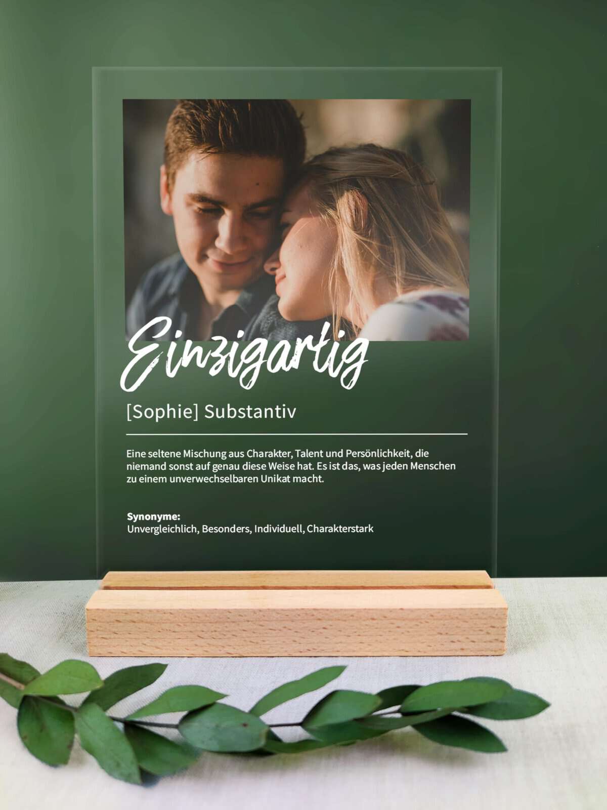 Einzigartig Geschenk personalisiert - Acryl Foto Geschenk: Definition wie im Duden - Geschenk Einzigartig, Einzigartig Geschenk Geburtstag, Geschenk Einzigartig Weihnachten