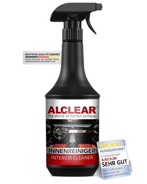 ALCLEAR Innenraumreiniger – 100% Sauberkeit – Universelles Cockpit für gründliche Reinigung – 1000ml Spray fürs Auto.