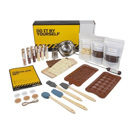 DIBYS Schoko-Kreation Set | Schokoladen-Kit mit natürlichen Zutaten & 12 Toppings | Perfektes Geschenk für Jung und Alt | Geburtstag & Weihnachts-Geschenk | Einfaches Einsteiger-Set.