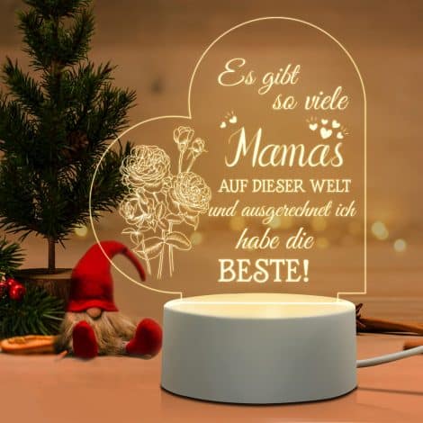 Weihnachtsgeschenke für Mama: Personalisierte Acryl-LED-Lampe, das beste Geschenk für Mama zum Geburtstag oder Muttertag von Tochter oder Sohn.