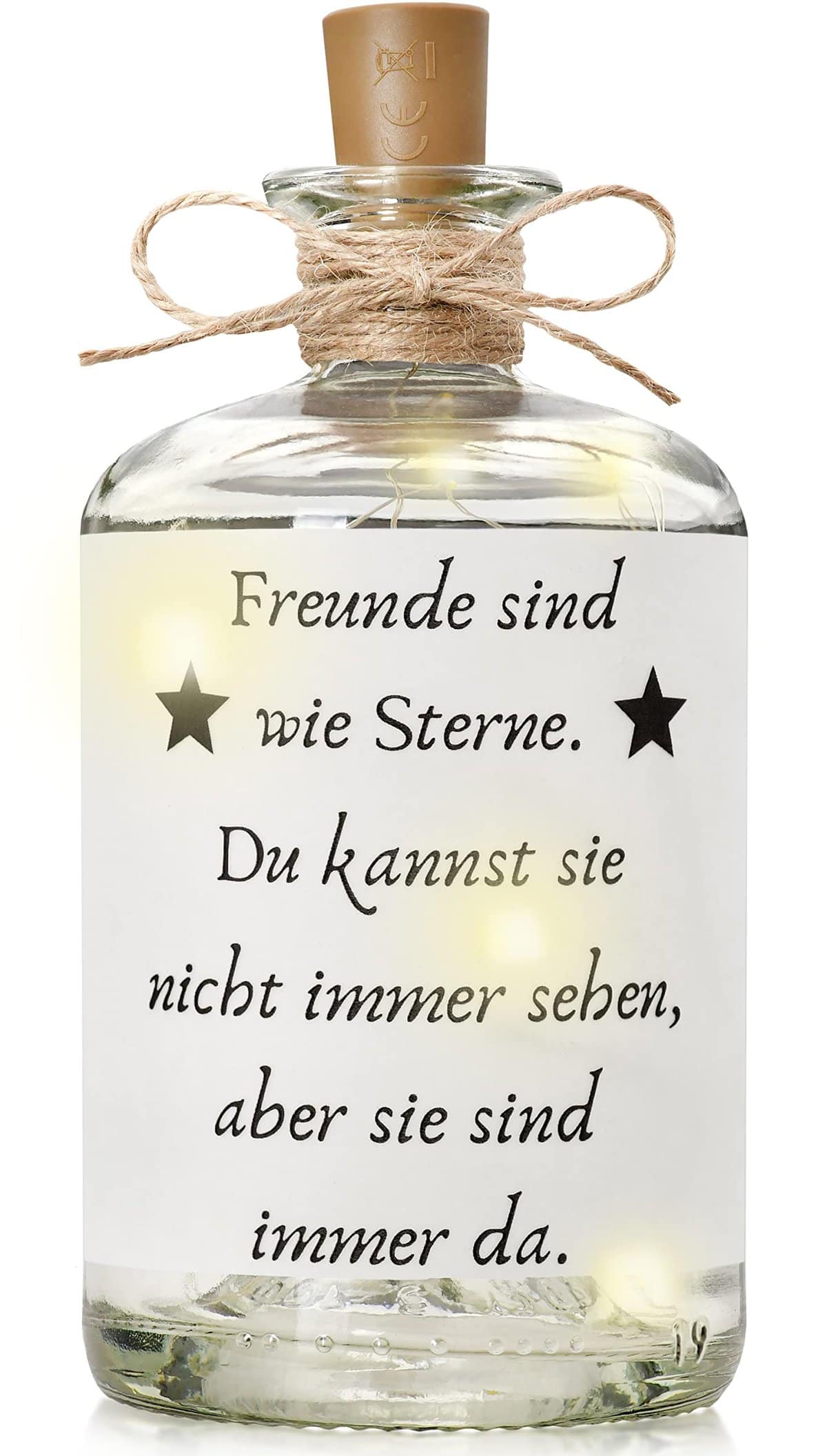 Druckerino LED Flaschenlicht - Freunde sind wie Sterne - Geburtstagsgeschenk - Beste Freunde - bff - Dekolicht