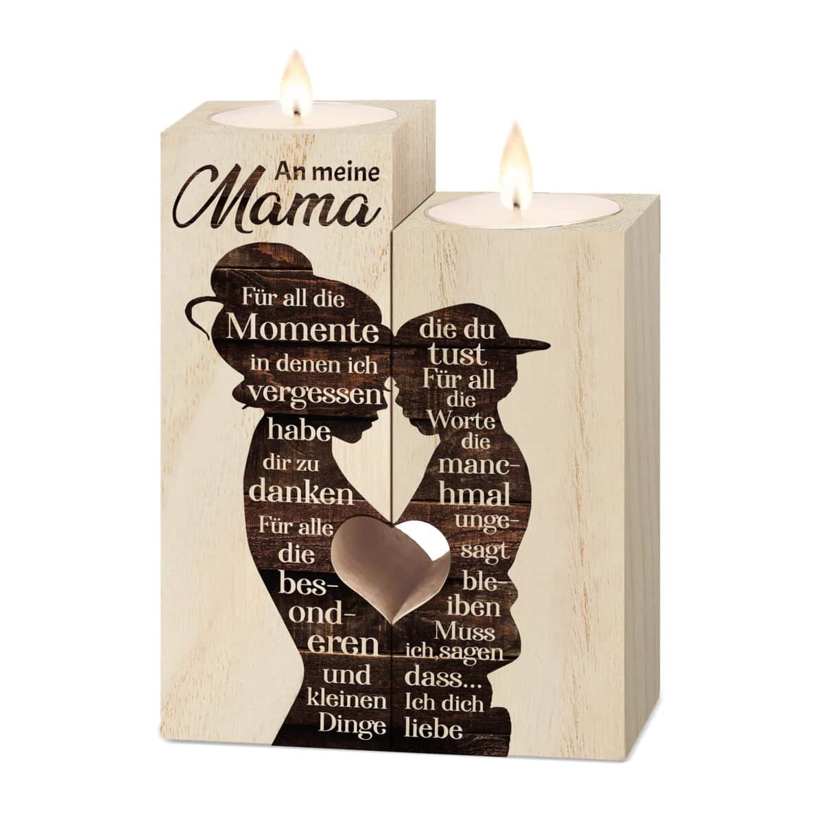 Geschenke für Mama von Sohn - Kerzenständer, Mama Geschenk Muttertagsgeschenke für Mama, Geburtstagsgeschenk & WeihnachtenGeschenke für Mutter Von Sohn(Herz-Kerzenhalter)