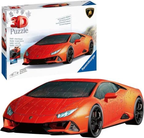 Ravensburger 3D Puzzle Lamborghini Huracán EVO 11238 – Ein bekanntes Auto als 3D Puzzlespielzeug – 108 Teile – ab 8 Jahren.