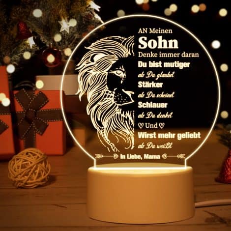 Personalisiertes Acryl Nachtlicht, Geschenk von Mama für Sohn. Buioata Son NL Sohn: Geburtstagsgeschenk für Sohn von Mama!