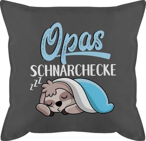 Kissen mit lustigem Faultiermotiv für Opas Schnarchecke  perfektes Geschenk für Großväter. (GURLI 50×50 Kissen)