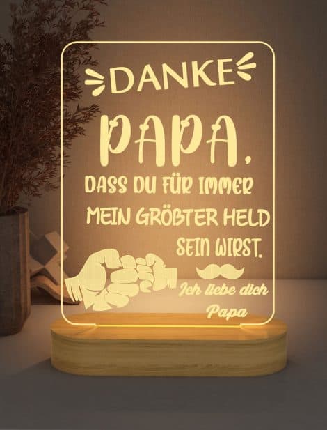 Geschenk für Papa: 3D-Illusionslampe für Vatertag und Geburtstag, Nachtlampe für Papa und Großvater.