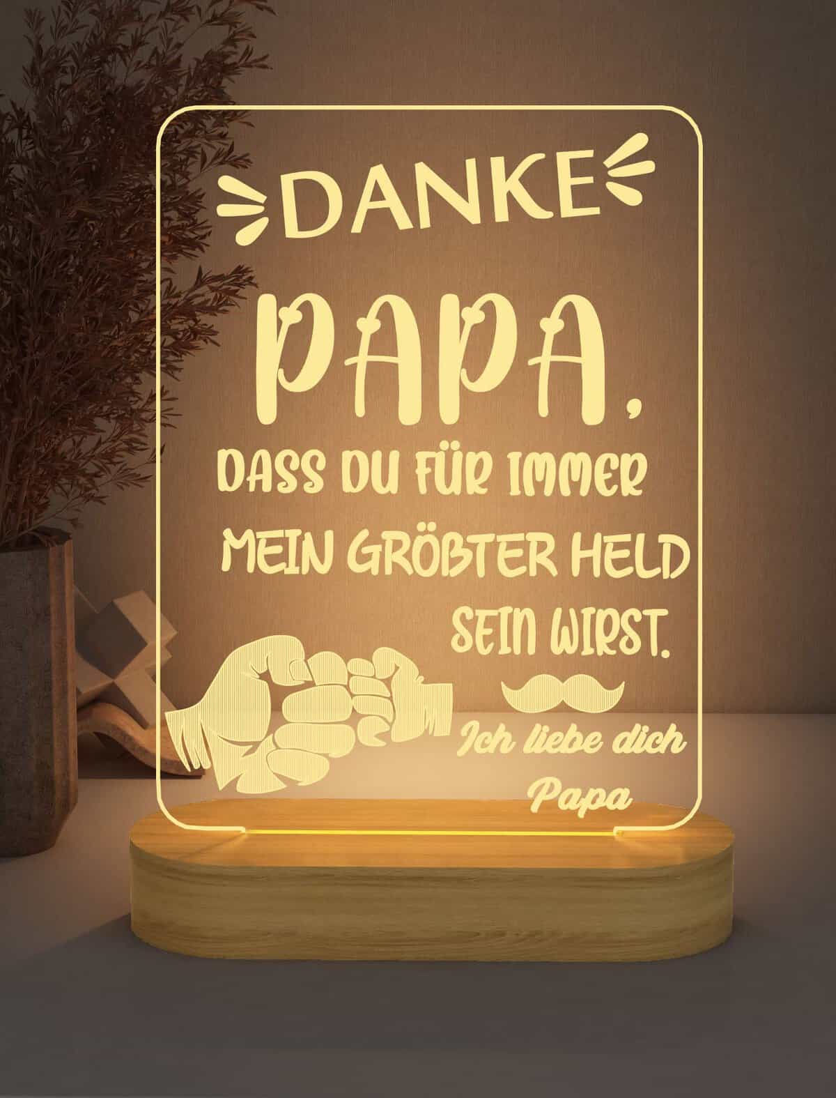 Papa Geschenk Geburtstag, Geschenk Papa, Nachtlichtgeschenke für Papa, 3D-Illusionslampe, Vatertagsgeschenke für Männer, Papa, Großvater