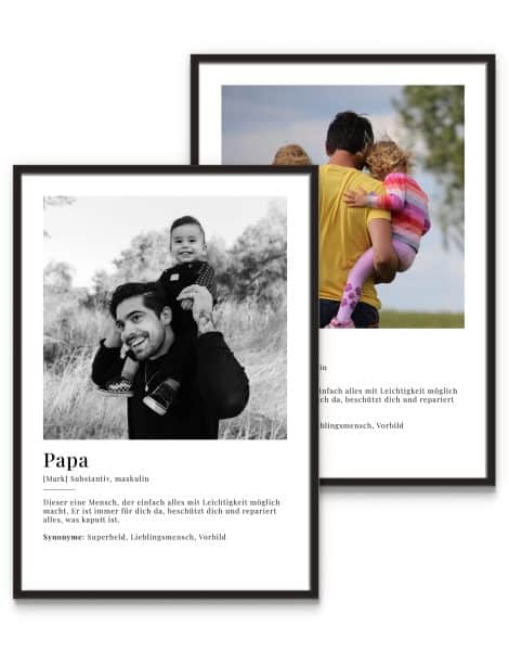 Printly Personalisierte Geschenke für Papa – Geschenke für Papa – Fotogeschenke mit optionaler Rahmen – verschiedene Größen – Perfektes Vatertagsgeschenk!