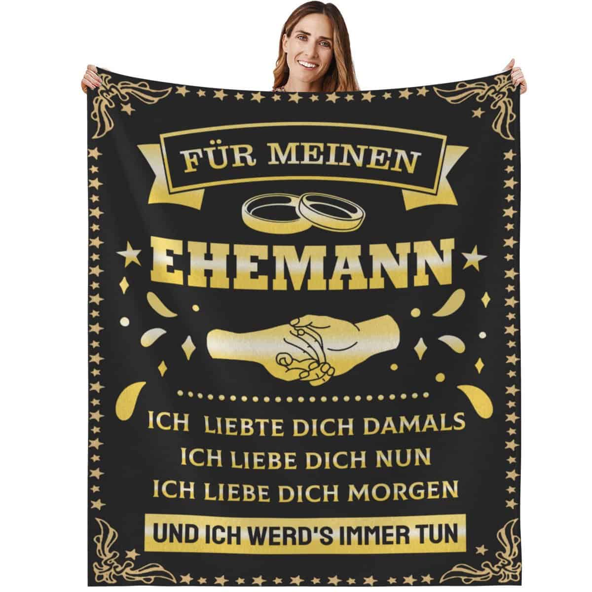 MAST DOO Hochzeitstag Geschenke für Männer, Jahrestag Hochzeitstag Valentinstag Geburtstag Geschenke Liebesgeschenke für Ihn, Decke An Meine Mann Von Frau, Fleecedecke Flauschig 150x130cm