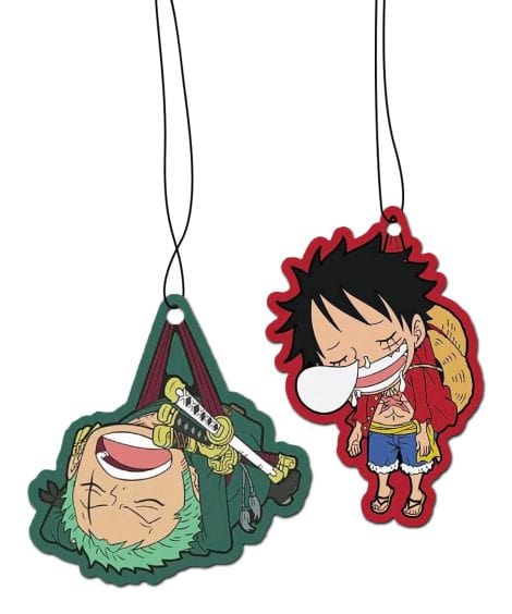 2in1 Auto Duftbaum/Lufterfrischer, Auto Duft | Anime One Piece, Monkey D. Luffy Roronoa Zoro Schlaf Chibi (Neuwagen)