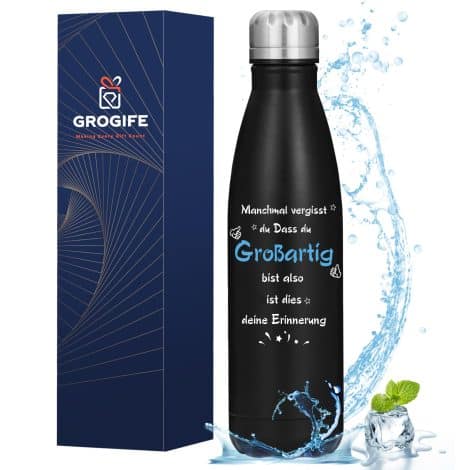 Auslaufsichere 500ml Thermosflasche – Inspirierende Geschenkideen für Partner, Freund und Kollegen – Edelstahl Trinkflasche, ideal für Weihnachten und Geburtstag.