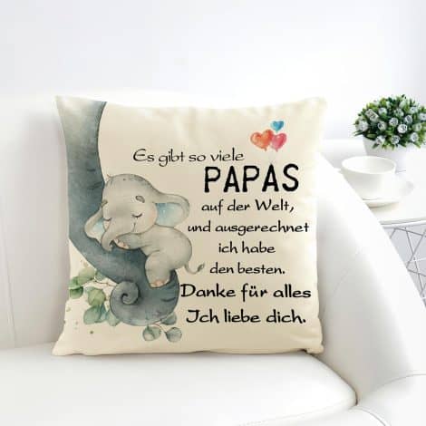 Yetuab – die perfekten Geschenke für dein Papa. Kissenbezug mit Papa-Motiv als Vatertags- oder Geburtstagsgeschenk vom Kind.