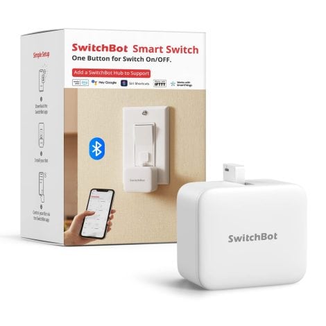 SwitchBot Smart Switch Toggle – Machen Sie Ihren Schalter intelligent: App- und Timer-Steuerung, kompatibel mit Hub Mini, Alexa, Google Home und IFTTT (Weiß)