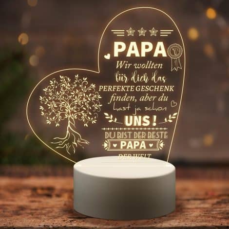 Vatertagsgeschenk: Acryl LED Nachtlicht für Papa – ideal zum Geburtstag oder Weihnachten – Pap-2.