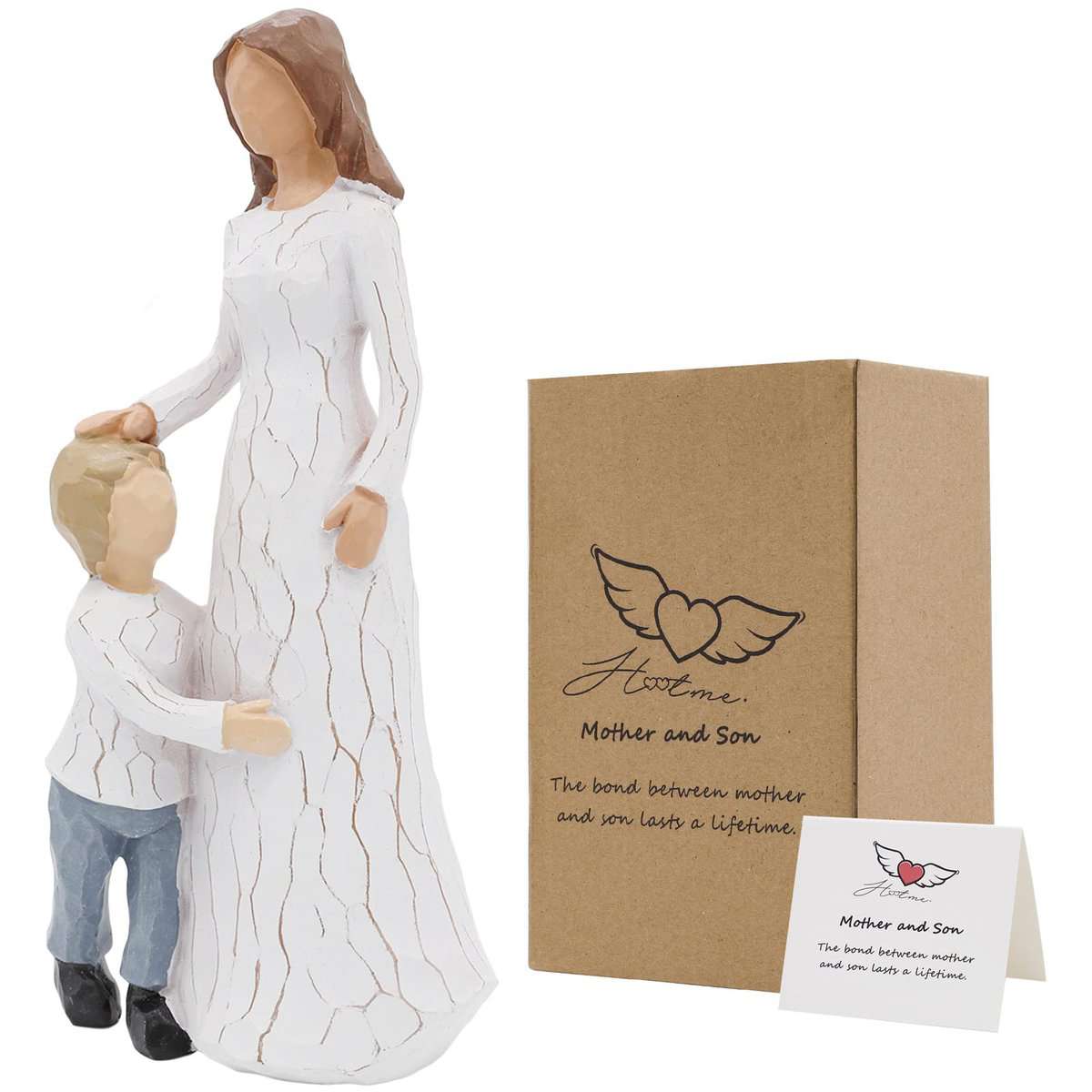 Mutter Und Sohn Figuren Mutter Und Tochter Skulpturen Muttertagsgeschenk für Mama Handgeschnitzte Statue EIN Geschenk Zur Feier des Muttertags & Geburtstagsgeschenk der Mutter,Mother's Day Gift