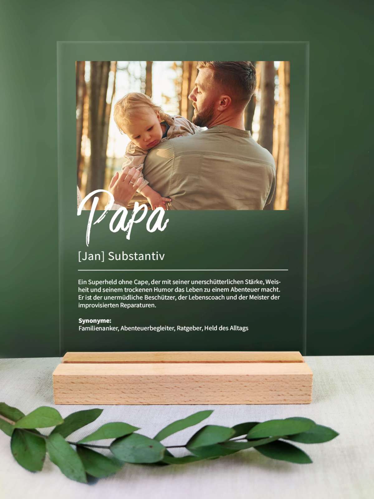 Papa Geschenk personalisiert - Acryl Foto Geschenk: Definition wie im Duden - Geschenk für Papa, Bester Papa, Geschenk Papa, Geschenke für Papa zum Geburtstag, Bester Papa Geschenke