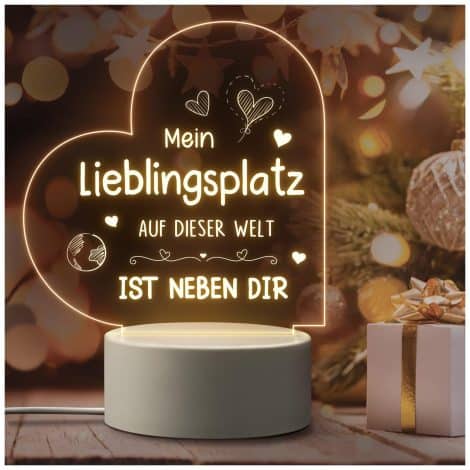 Sinnvolle Geschenke für Männer: LED Acryl Nachtlicht Lampe von Giftasy – perfekt für Hochzeitstag, Liebes- und Partnergeschenke.