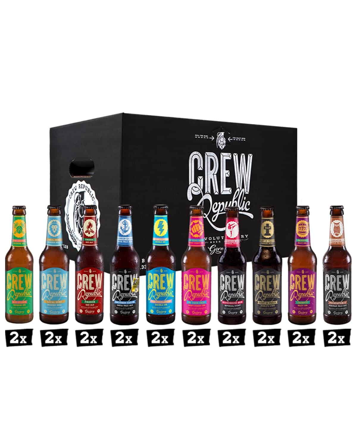 CREW REPUBLIC Craft Bier Brewers Mix Probierset (20x 0,33l) | World Beer Awards Gewinner | Gebraut in Bayern | Geschenke für Männer | inkl. 1,60 Pfand