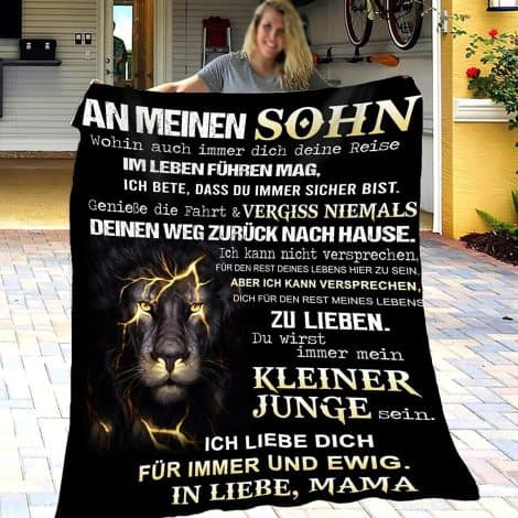 Kuschelige personalisierte Decke als Muttergeschenk für Sohn mit positiver Ermutigung und Liebe zum 18. Geburtstag.