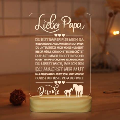 Männertagsgeschenk: Liebes Papa 3D LED-Nachtlicht Tischlampe – Lightzz “Ich liebe dich Daddy!”