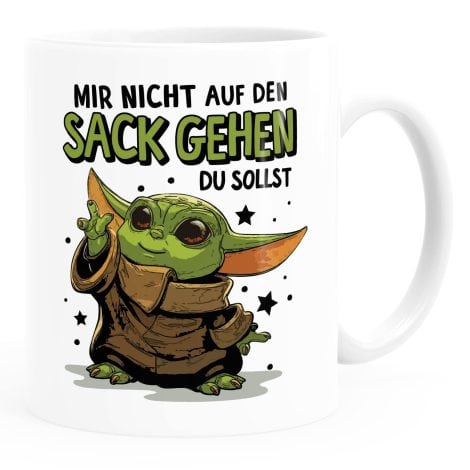 MoonWorks® Kaffee-Tasse mit witzigem Baby Yoda Spruch, perfekt fürs Büro.