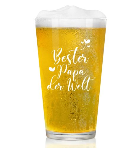 Vatertagsgeschenk: Bierglas für den besten Papa der Welt, personalisiert, 15 oz, Männergeschenke zum Geburtstag.