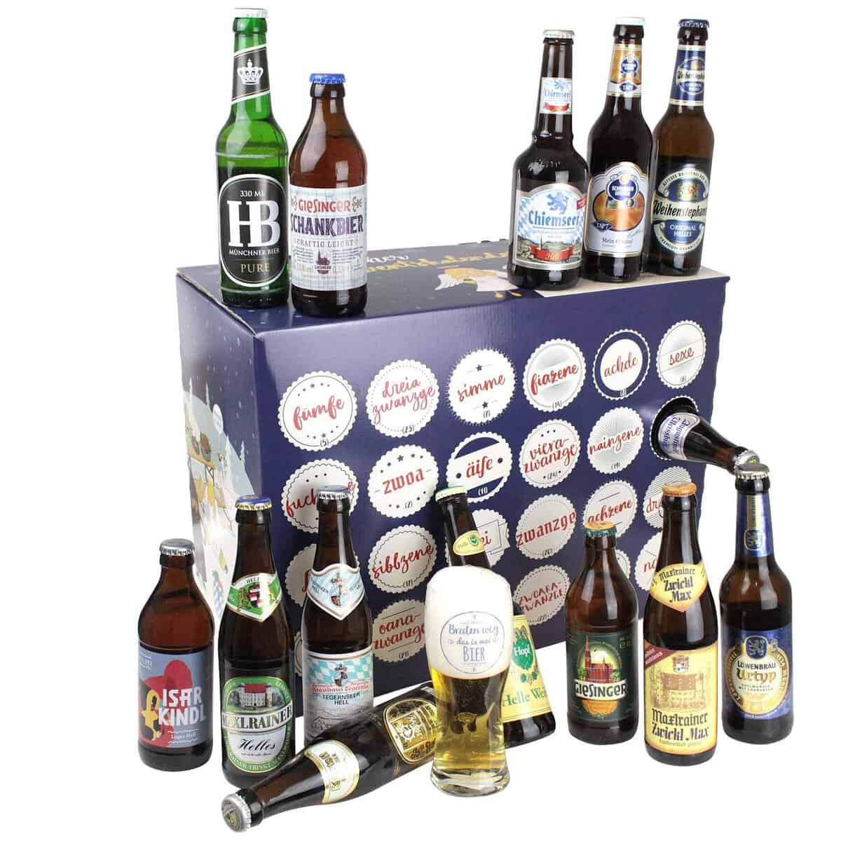 Bavariashop Bayerischer Bier Adventskalender 2023  Bier Kalender mit regionalen bayerischen Bieren von Traditionsbrauereien  Geschenk für Männer  Bayerischer Weihnachtskalender