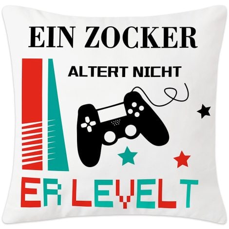 Merclix Gaming Kissenbezug 45×45, ideal als Geschenk für Männer, Jugendzimmerdekoration und Zocker-Geschenk.