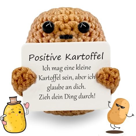 Johiux Fröhliche Kartoffel, Geschenk für Freund, lustige Motivation, Tasche Hug Glücksbringer, kleine beste Freundin.