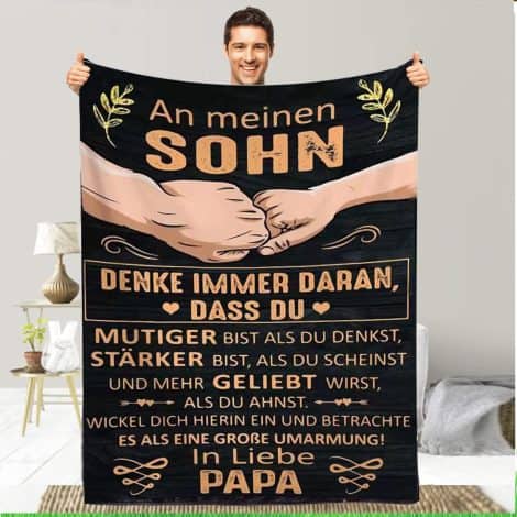 Liebevoll gestaltete Luftpost Kuscheldecke, ermutigt deinen Sohn, die Liebe zu schätzen. Perfekt für Sofa und Reisen. Geburtstags- und Weihnachtsgeschenk.