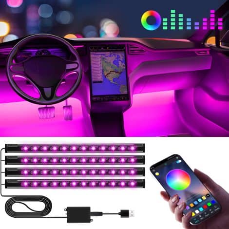 Winzwon LED Innenbeleuchtung für das Auto, Atmosphärische Beleuchtung und Dekoration, coole Accessoires und Geschenke.