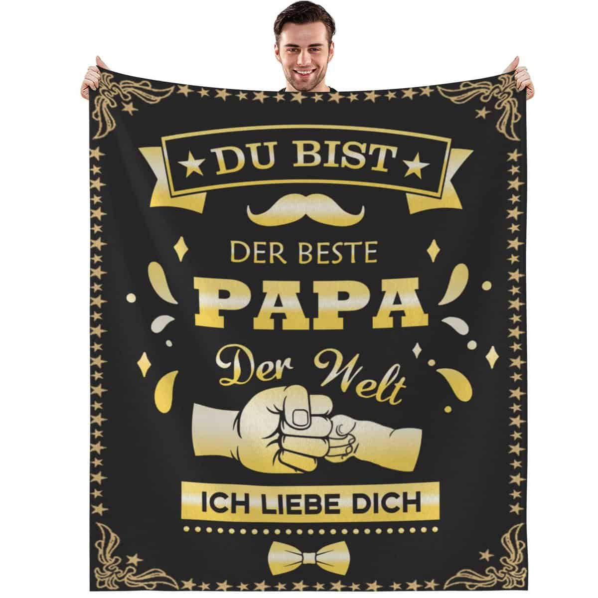 Bold And Brash Papa Geschenk Geburtstag, Bester Papa Kuscheldecke, Geburtstagsgeschenk für Papa Vatertagsgeschenke Geschenkideen, Flauschige Fleecedecke 150x130cm