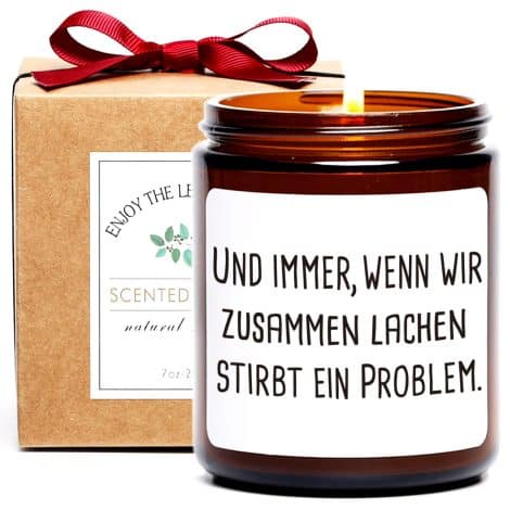 Lachgeschenk für beste Freunde, wenn unsere Freundschaftsfreude Probleme vertreibt. Kerzengeschenk für Freundin/BFF zum Geburtstag.