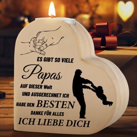 Geschenke für Väter, Tulolvae Kerzenhalter für den besten Papa zu Weihnachten, Geburtstag oder Vatertag.