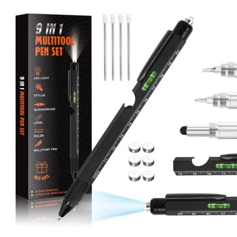 Cooler Stift für Männer mit 9-in-1 Funktion, personalisiertes Geschenk für Vater oder ihn, lustig für Weihnachten, Vatertag oder Valentinstag.