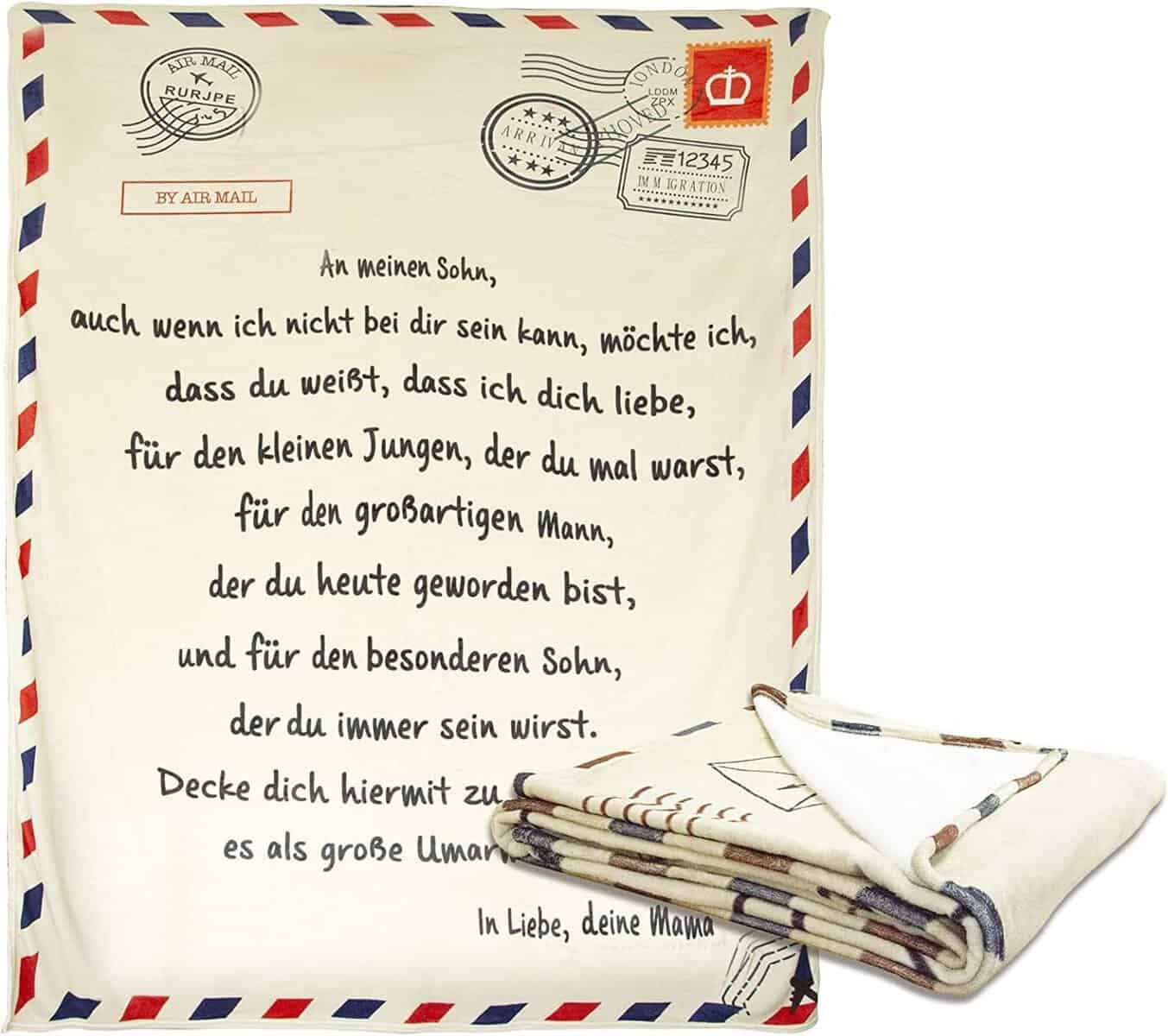 LANGSHI Decke Zu Meinem Sohn - An Meinen Sohn Geschenk, Rapoly Kuscheldecke - Alles Liebe Zum Geburtstag Mein Sohn