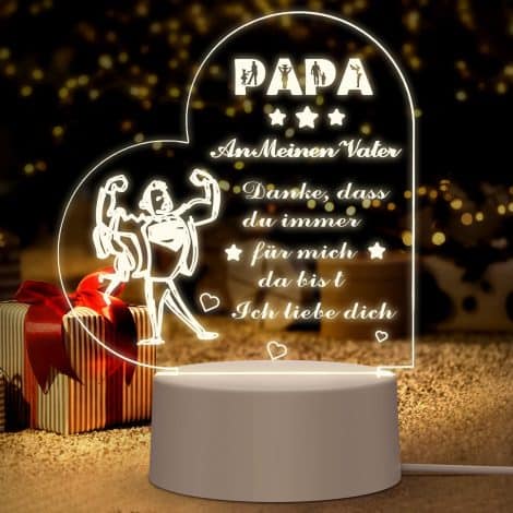 Mohigher Papa-Geschenke: Weihnachts-Nachtlicht, Geburtstags- und Weihnachtsgeschenk für den besten Papa, Vatertagsgeschenk von Tochter/Sohn.