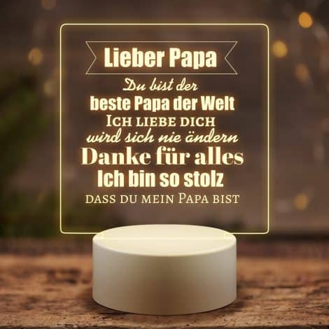 Die perfekte LED-Lampe als Weihnachts- oder Geburtstagsgeschenk für Papa, Danksagung zum Vatertag oder Jahrestag, von Tochter/Sohn.