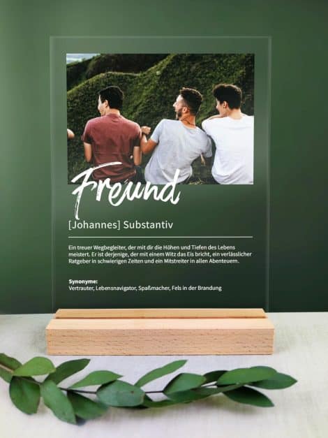 Personalisiertes Geschenk für einen Freund – Acryl-Fotogeschenk mit Duden-Definition – Weihnachtsgeschenk für den besten Freund.