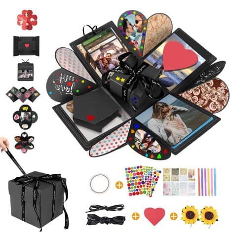 DASIAUTOEM Überraschungs-Explosionsbox, kreative DIY-Fotoalbum-Geschenkbox für besondere Anlässe, perfekt für Familie, Freunde und Partner.