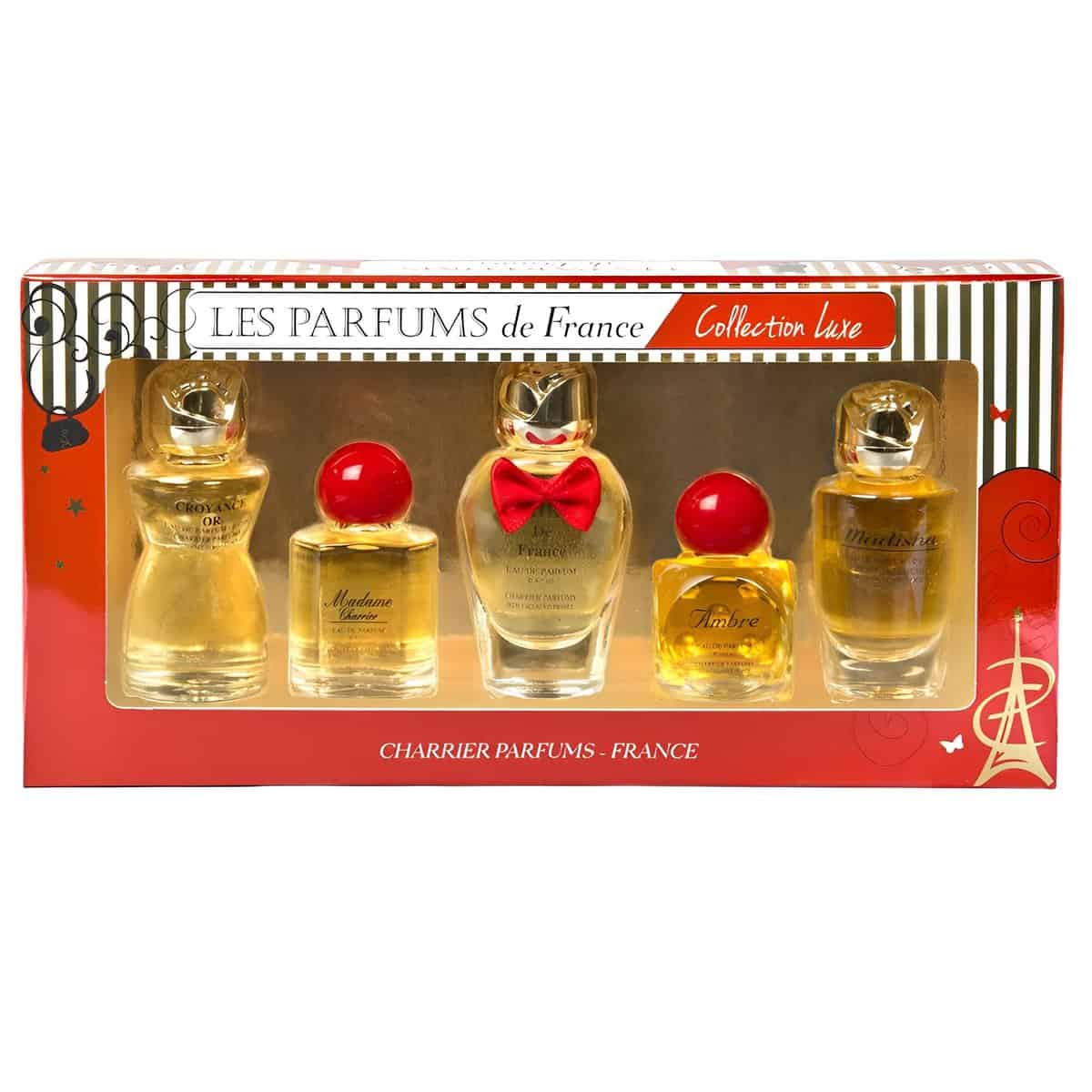 Charrier Parfums of France "Collection Luxe" Gift set of 5 Miniature Eau de Parfum - 49, 7 ml